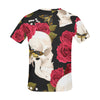 Skull with flowers and a moth All Over Print T-Shirt for Men