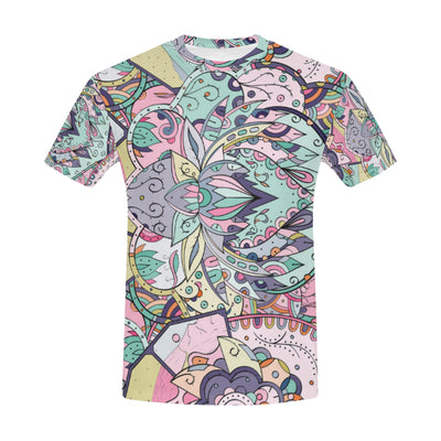 Mehndi Ethnic colorful Curved doodle All Over Print T-Shirt for Men