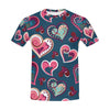 Doodle hearts All Over Print T-Shirt for Men